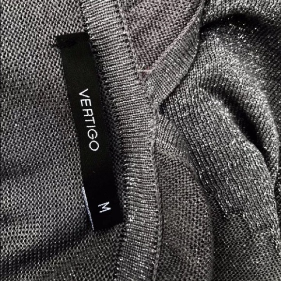 Vertigo Metallic Sleeveless Uneven Hem Dress  M - Picture 3 of 5